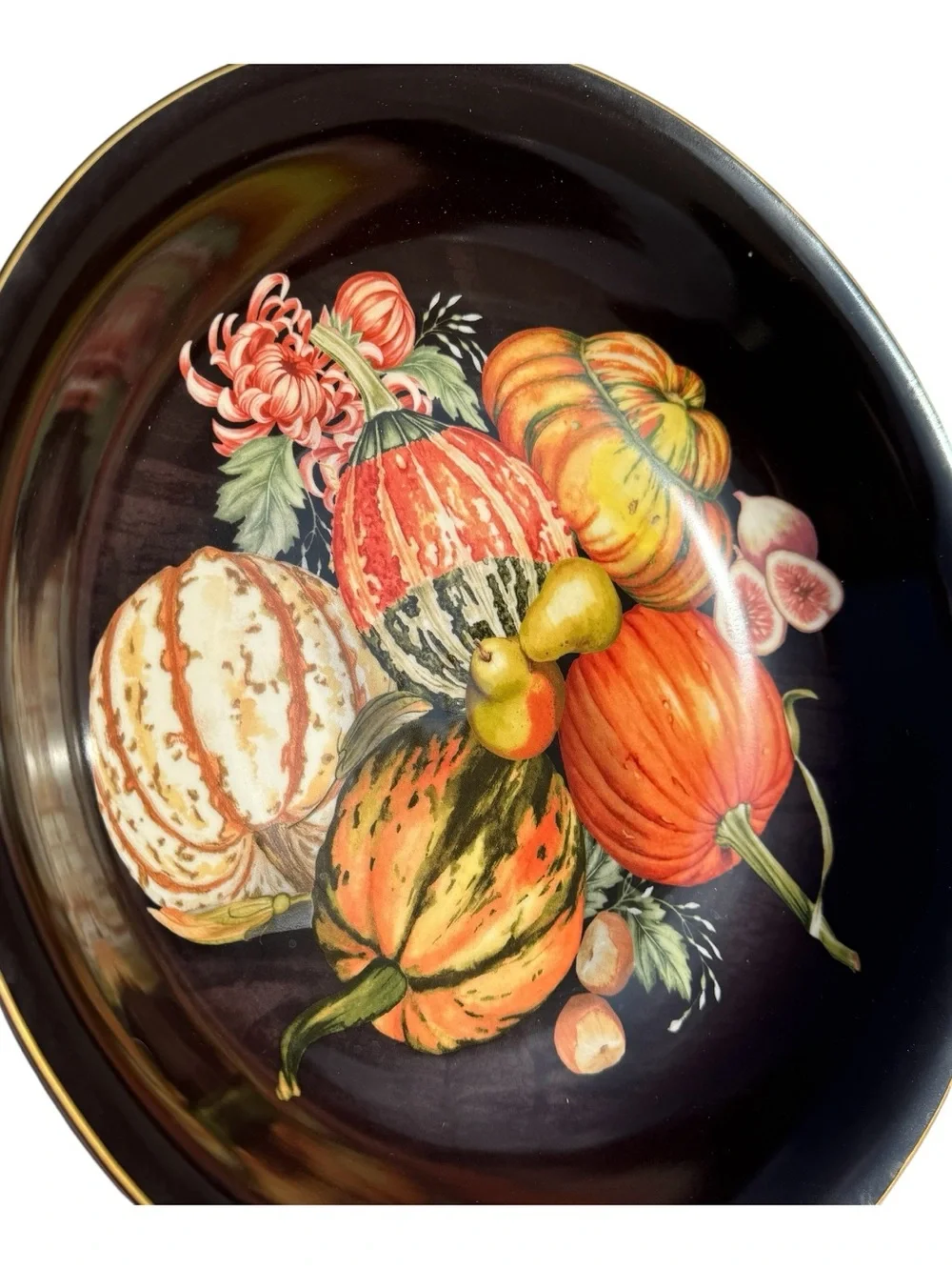 Williams Sonoma Harvest Pumpkin Large Serving Bowl Retired Thanksgiving 13.5”